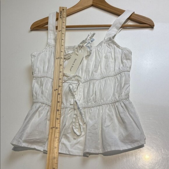 Sim Sam White Boho Tie Camisole Blouse Size Medium NWT - Picture 5 of 6